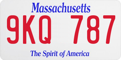 MA license plate 9KQ787