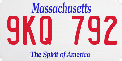 MA license plate 9KQ792