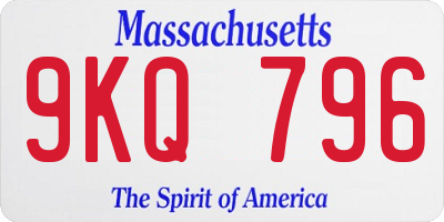 MA license plate 9KQ796