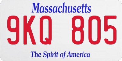 MA license plate 9KQ805