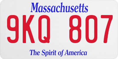MA license plate 9KQ807