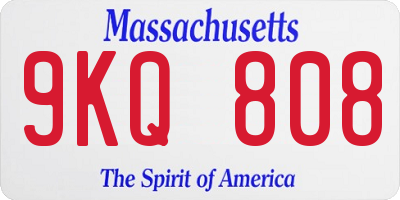 MA license plate 9KQ808