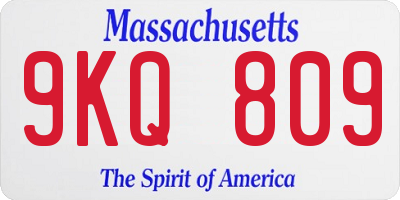 MA license plate 9KQ809
