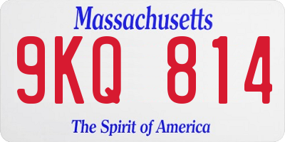 MA license plate 9KQ814