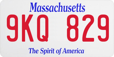 MA license plate 9KQ829