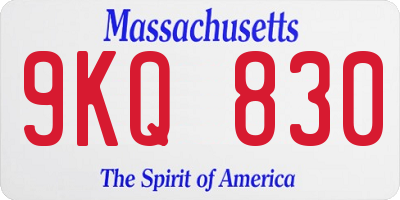 MA license plate 9KQ830