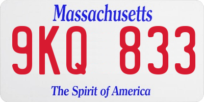 MA license plate 9KQ833