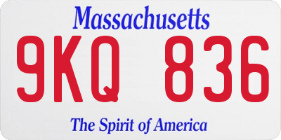 MA license plate 9KQ836