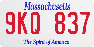 MA license plate 9KQ837