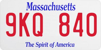 MA license plate 9KQ840