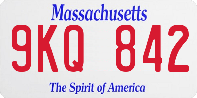 MA license plate 9KQ842