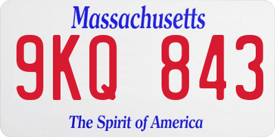 MA license plate 9KQ843