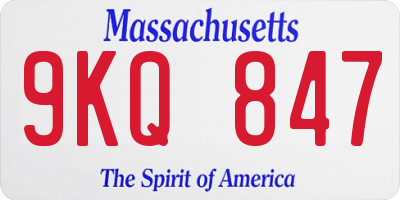 MA license plate 9KQ847