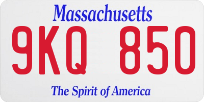 MA license plate 9KQ850