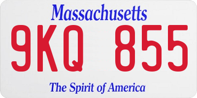 MA license plate 9KQ855
