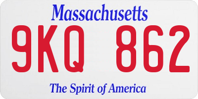 MA license plate 9KQ862