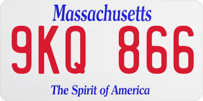 MA license plate 9KQ866
