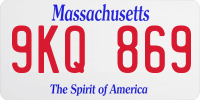 MA license plate 9KQ869