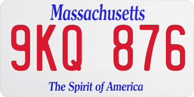 MA license plate 9KQ876