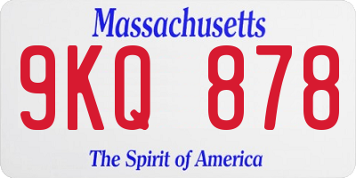 MA license plate 9KQ878