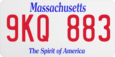 MA license plate 9KQ883