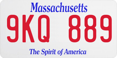 MA license plate 9KQ889