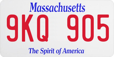 MA license plate 9KQ905