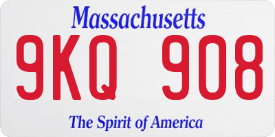 MA license plate 9KQ908