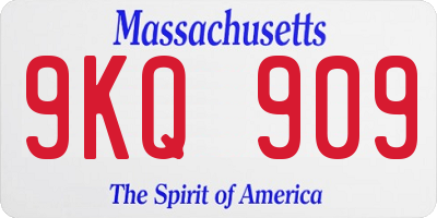 MA license plate 9KQ909