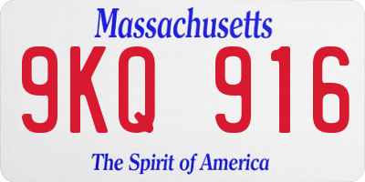 MA license plate 9KQ916
