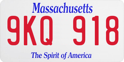 MA license plate 9KQ918