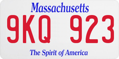 MA license plate 9KQ923