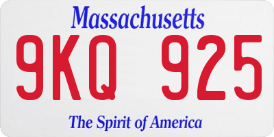 MA license plate 9KQ925