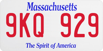 MA license plate 9KQ929