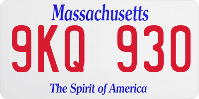 MA license plate 9KQ930