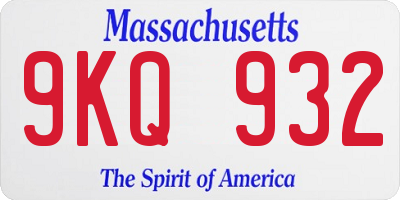 MA license plate 9KQ932