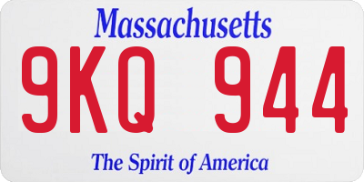 MA license plate 9KQ944