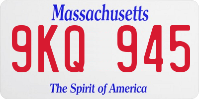 MA license plate 9KQ945
