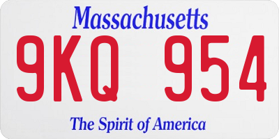 MA license plate 9KQ954