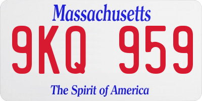 MA license plate 9KQ959