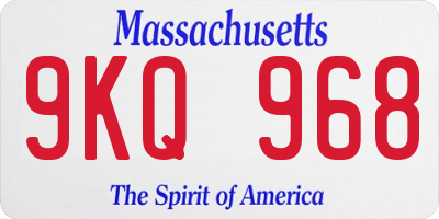 MA license plate 9KQ968