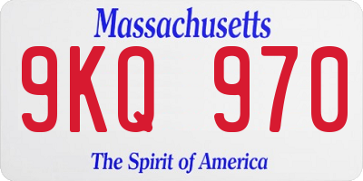 MA license plate 9KQ970