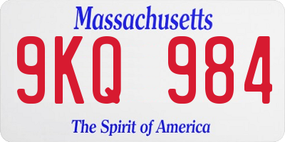 MA license plate 9KQ984