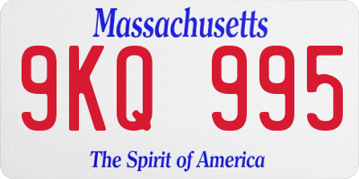 MA license plate 9KQ995
