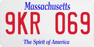 MA license plate 9KR069