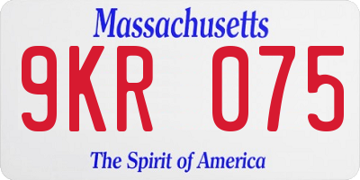 MA license plate 9KR075