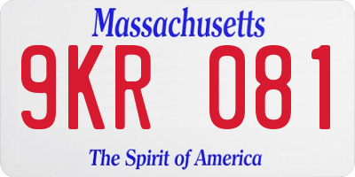 MA license plate 9KR081