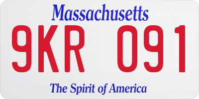 MA license plate 9KR091