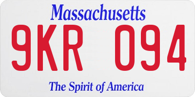 MA license plate 9KR094
