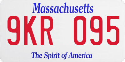MA license plate 9KR095